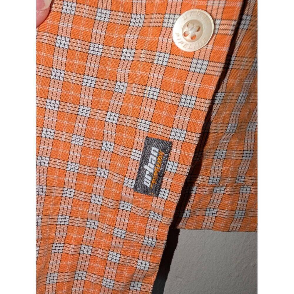 Urban Pipeline Mens Orange Plaid Short Sleeve Shirt XL - Picture 5 of 5
